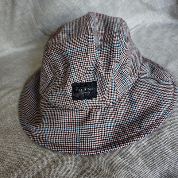 Houndstooth plaid rag and bone bucket hat - Picture 1 of 2